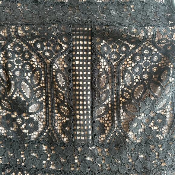 LOFT Lace Dress Sleeveless Shift Black Tan Size 4 Dark Fairy Grunge Romantic - Picture 7 of 13